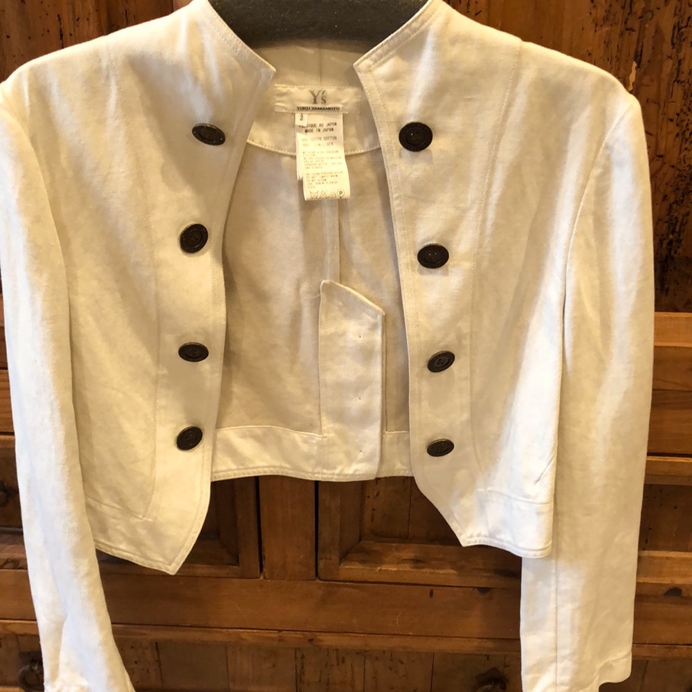 YOHJI YAMAMOTO CROPPED LINEN JACKET VINTAGE 80s